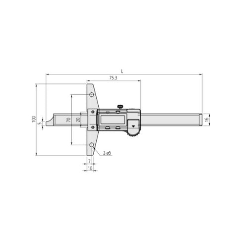 Digital Depth Gauge, MITUTOYO Dimensions
